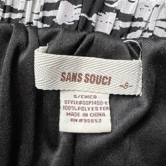 Sans Souci Anthropologie Wide Leg Sheer Pants With Shorts Size S Black White - Picture 6 of 10